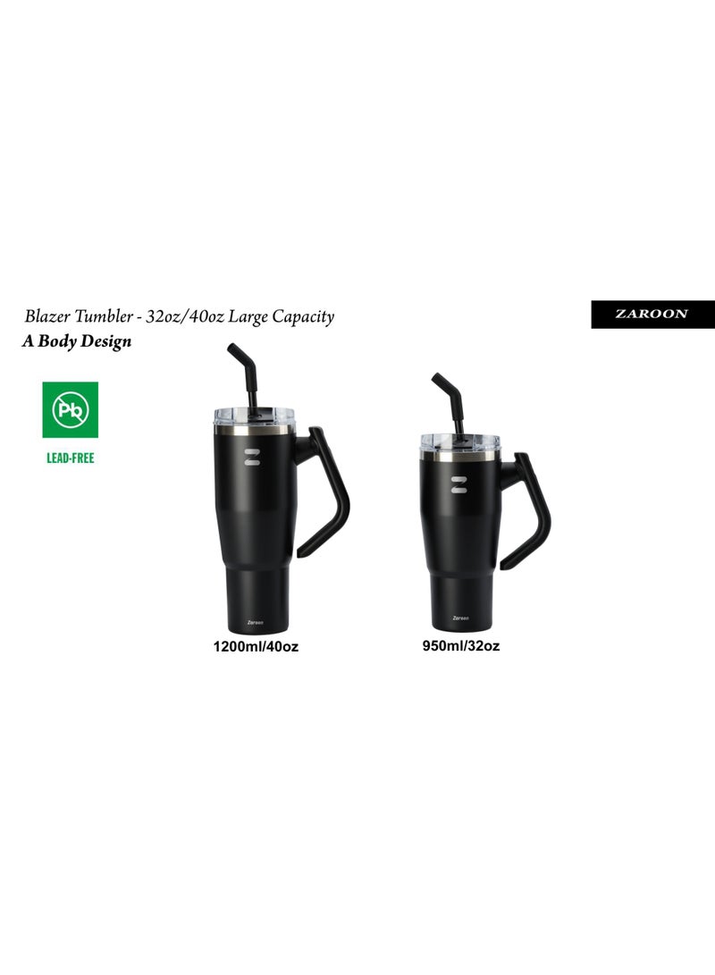 Zaroon Double Walled Sipper Thermolab series Stainless Steel Water Drinking Flask with Straw Lid - Image 2